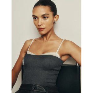 NWOT Reformation Melanie Top in Charcoal White Grey Sleeveless